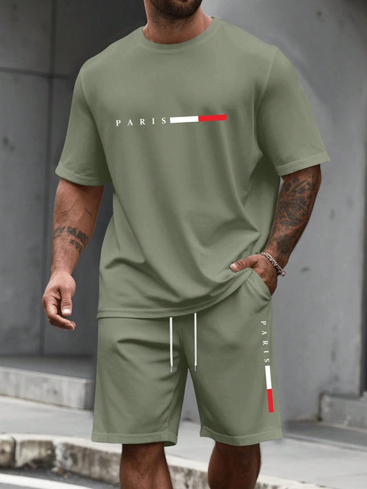 Conjunto Masculino 2 Peças | Manga Curta + Shorts | Casual | Plus Size S ao 6XL