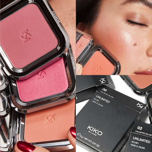 KIKO Unlimited Blush | Blush em Pó de Longa Duração com Efeito Modulável