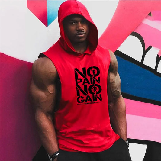Regata com Capuz Masculina — Algodão, Estilo Hip Hop e Musculação
