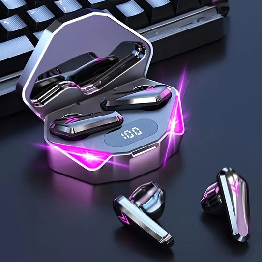 Auriculares TWS X15 Bluetooth 5.3 — Display LED, Driver Híbrido, Microfone, Redução de Ruído