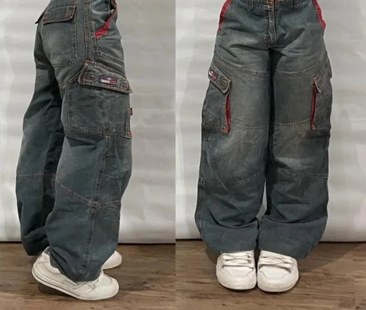 Calças Jeans Largas Y2K Vintage Harajuku | Cintura Baixa | 14 Cores | S a XXL