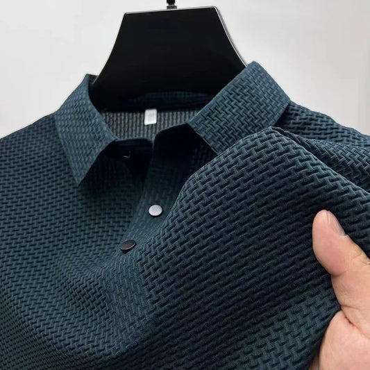 Polo Masculina Manga Curta Respirável | Cor Sólida | 6 Cores | M a 4XL