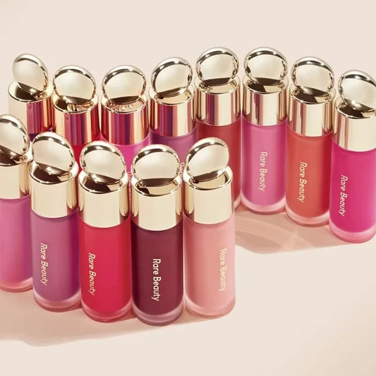 Rare Beauty Blush Líquido + Gloss Labial – Efeito Natural, Hidratante e Longa Duração