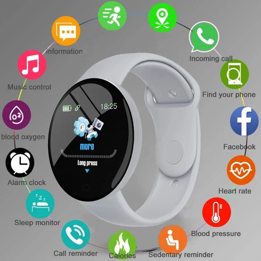 Smartwatch D18 — Monitor Cardíaco, Notificações, Fotografia Remota | 8 Cores