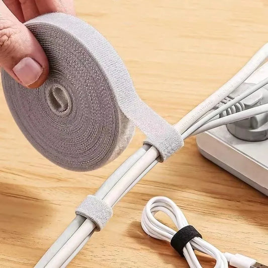 Organizador de Cabos em Nylon — Enrolador de Fios, 6 Cores | 1m, 3m ou 5m