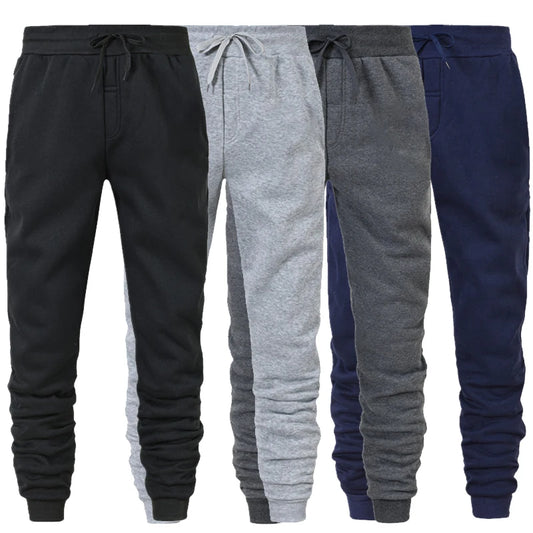 Calças Jogger Masculinas | Moletão Casual Desportivo com Bolsos | 5 Cores | S a 4XL
