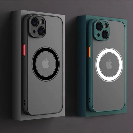 Capa MagSafe Magnética Fosca Anti-Choque iPhone — PC + TPU, 5 Cores