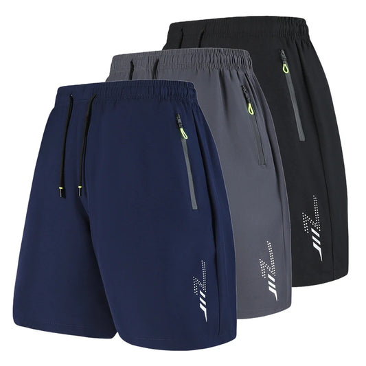 Shorts Masculinos de Secagem Rápida | Casual | Cintura Elástica | Bolsos | 3 Cores | M ao 4XL