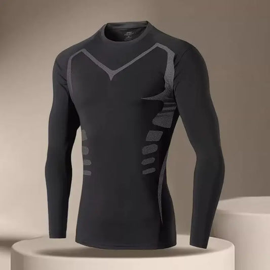 Camiseta Desportiva de Compressão Masculina | Secagem Rápida | Fitness e Corrida