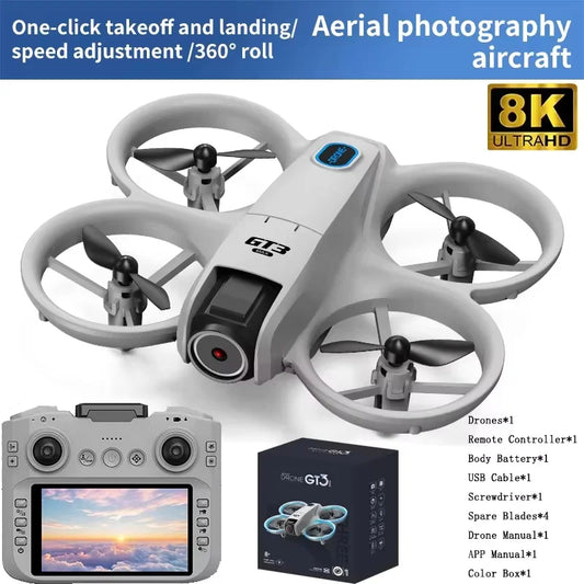Drone GT3 Max | Câmera 8K | Gimbal 2 Eixos | Motor Sem Escova | Evitação Visual | Alcance 9km | 2 Versões