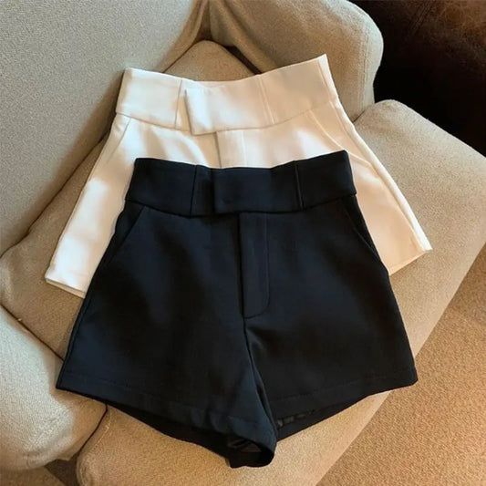 Calções Femininos de Cintura Alta com Lantejoulas | Estilo Elegante Casual