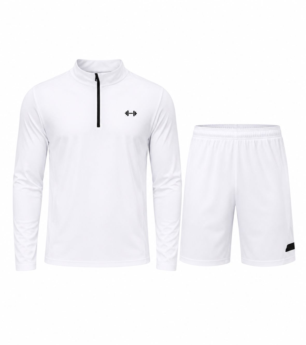 Conjunto Desportivo Masculino com Meio-Fecho e Padrão Geométrico