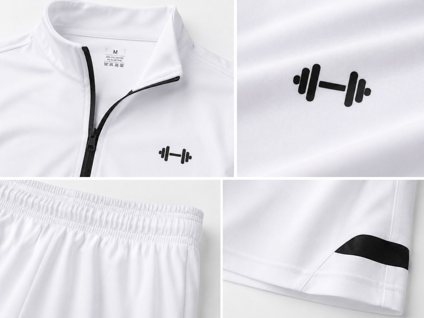 Conjunto Desportivo Masculino com Meio-Fecho e Padrão Geométrico