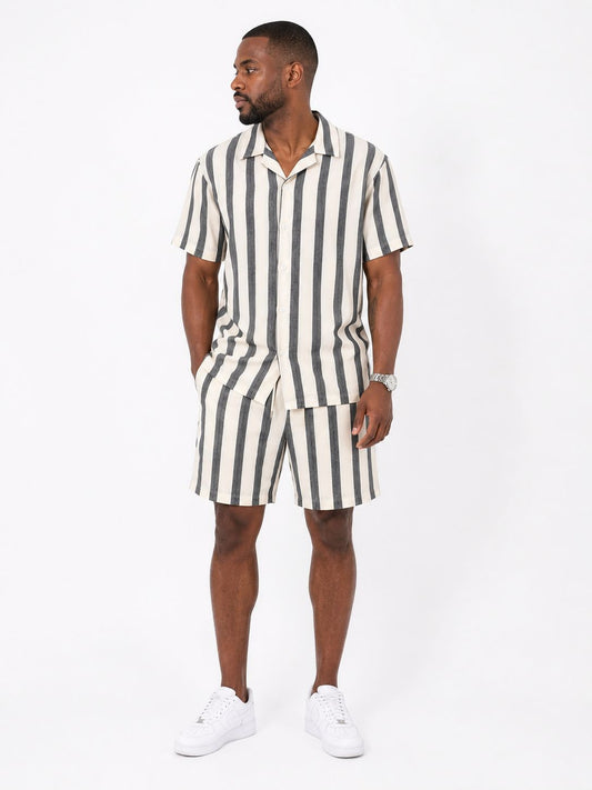 Conjunto de Verão Masculino | Camisa Estampada + Calções