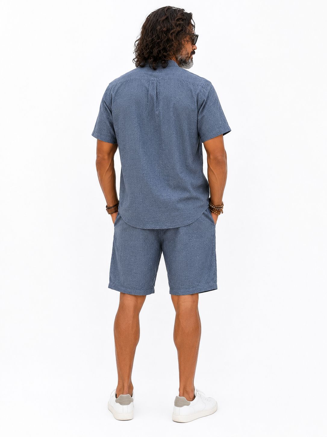 Conjunto Masculino | Camisa Cardigã Manga Curta + Calções