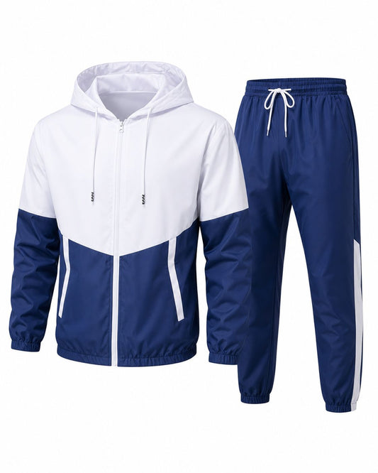 Conjunto Desportivo Masculino Hoodie e Calças Patchwork