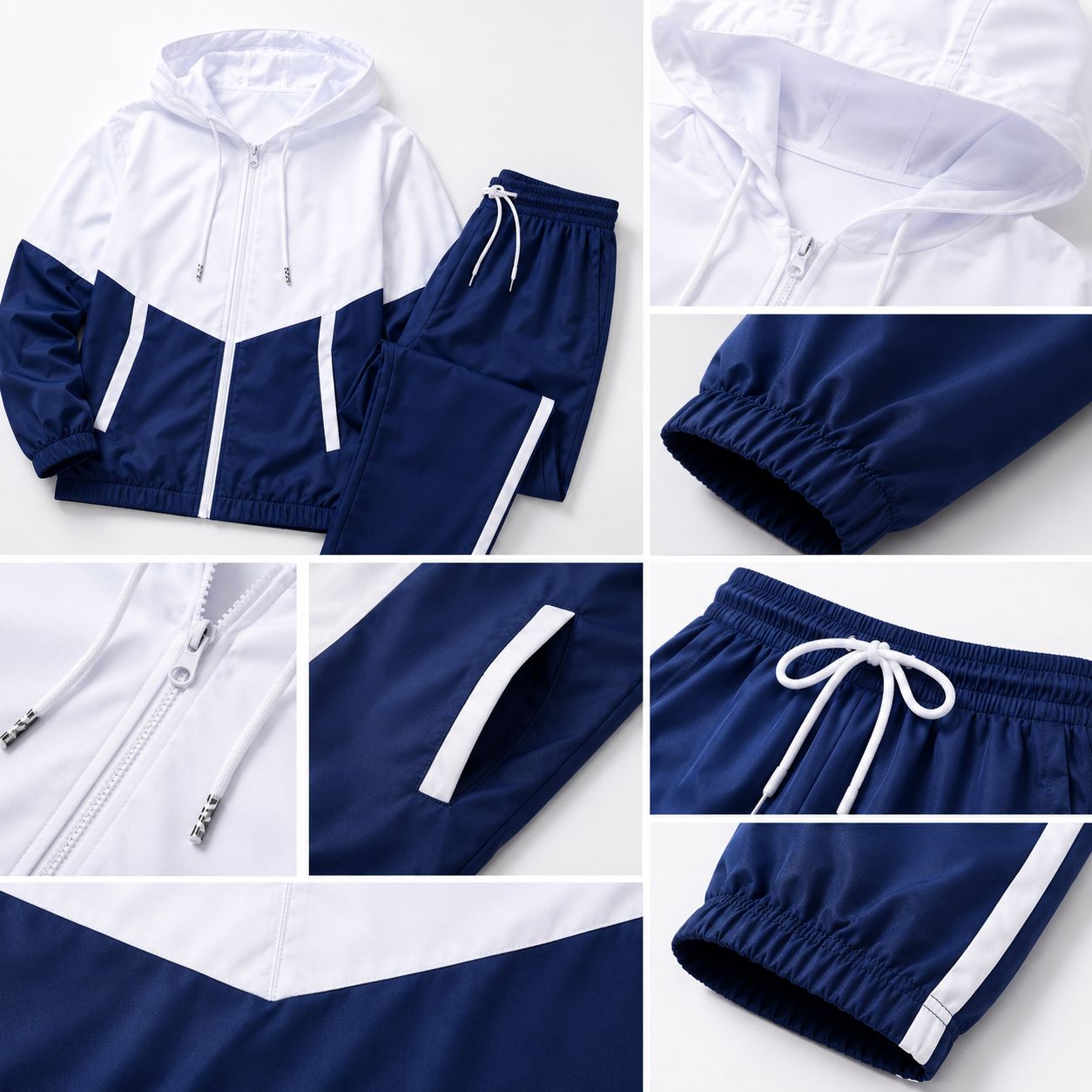 Conjunto Desportivo Masculino Hoodie e Calças Patchwork