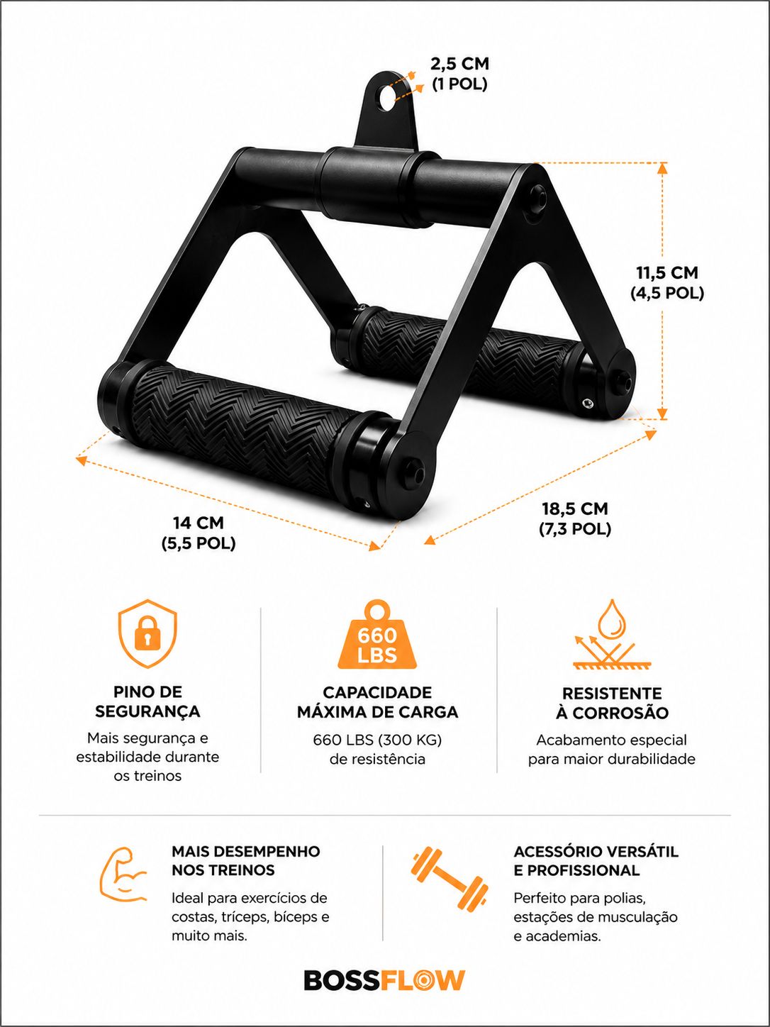 Kit Acessórios LAT Pull | 4 Peças | Máquina de Remada