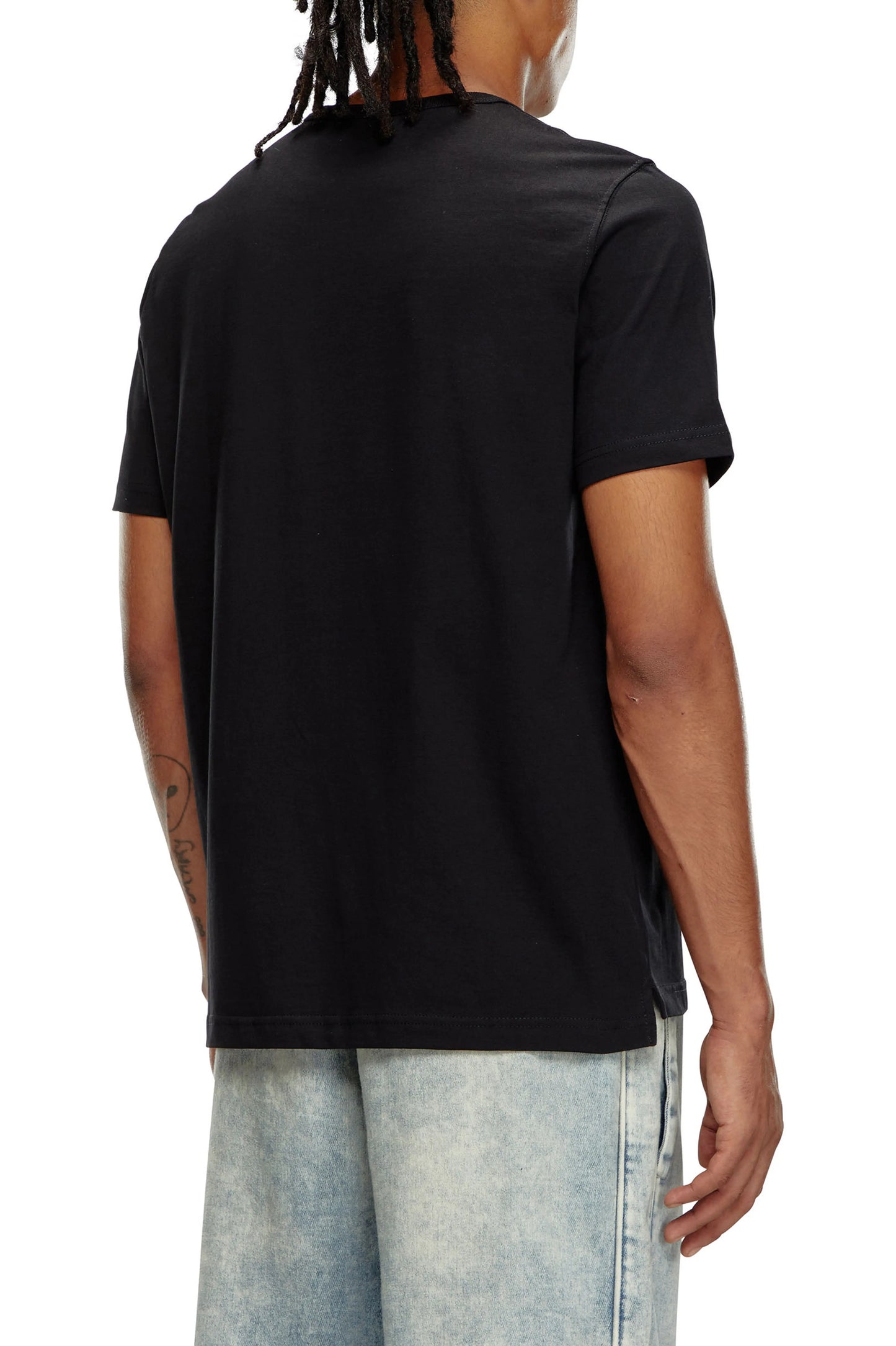 DIESEL — T-Shirt Metallic Oval D Logo em Algodão