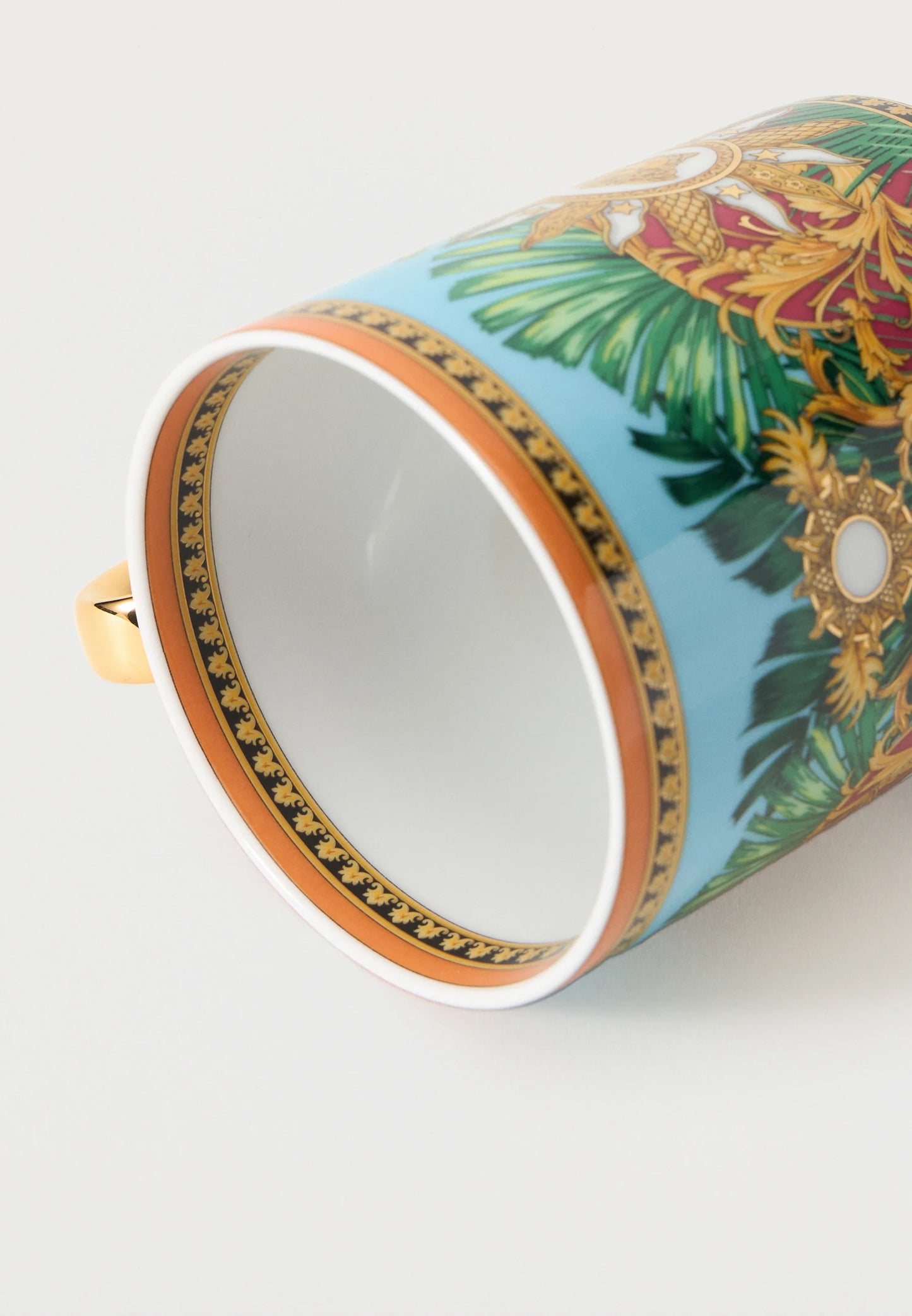 MUG WITH HANDLE — Chávena de Porcelana Versace | Orange/Green/Multi