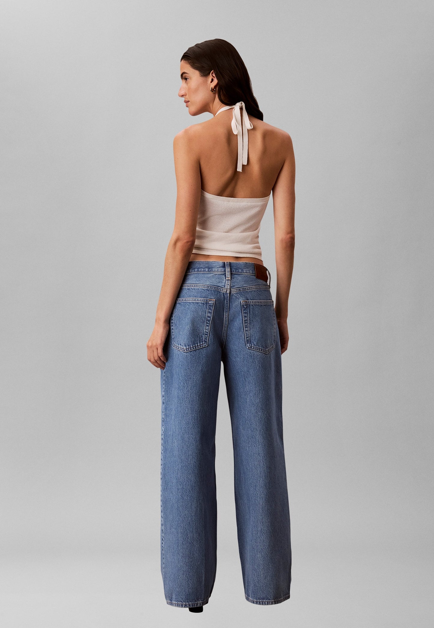 LOW RISE — Calças Wide Leg Calvin Klein | Coastal Blue