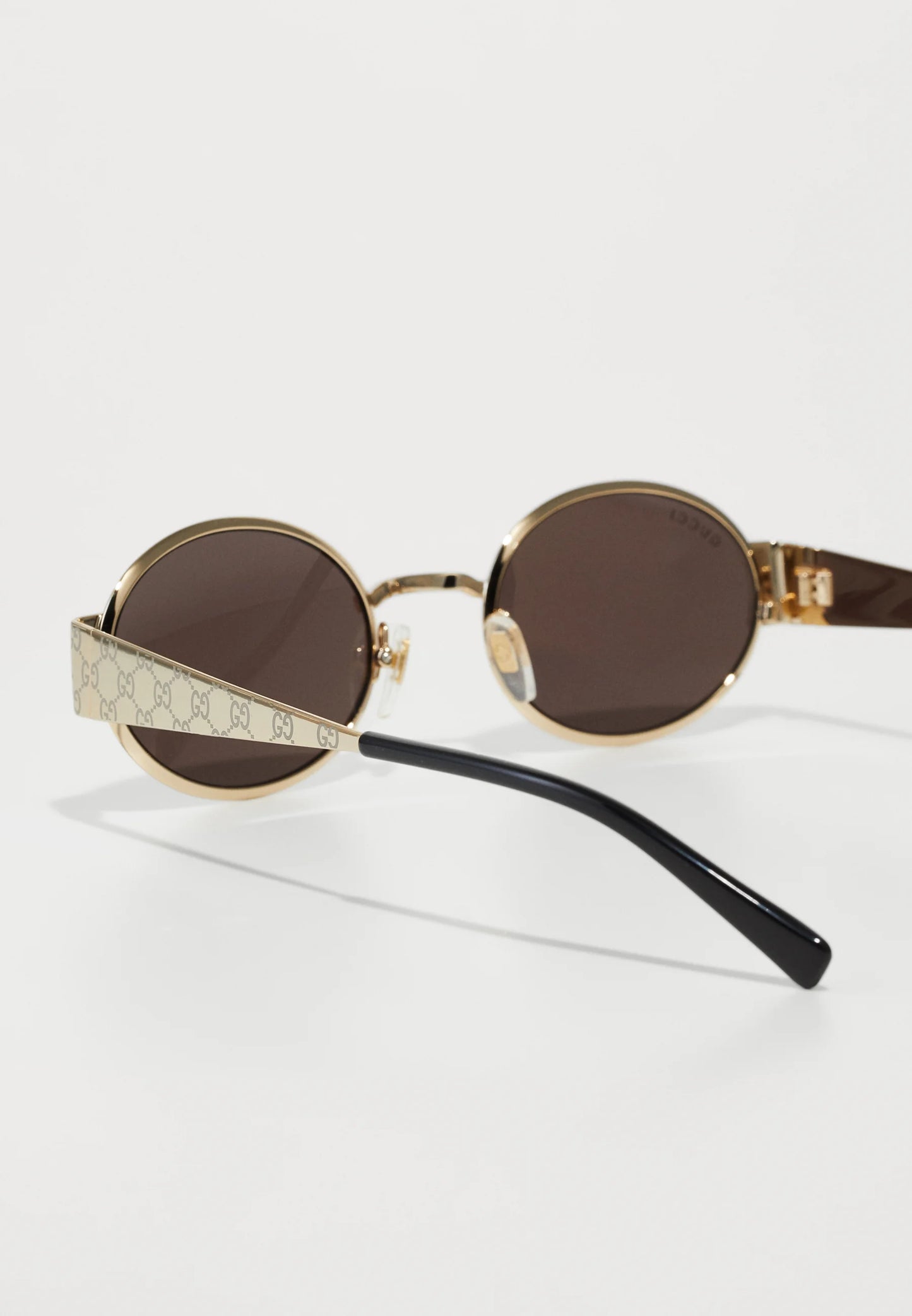 Gucci — Óculos de Sol Oval Unisex | Gold/Brown | Estampado | Modelo GG1854S-005
