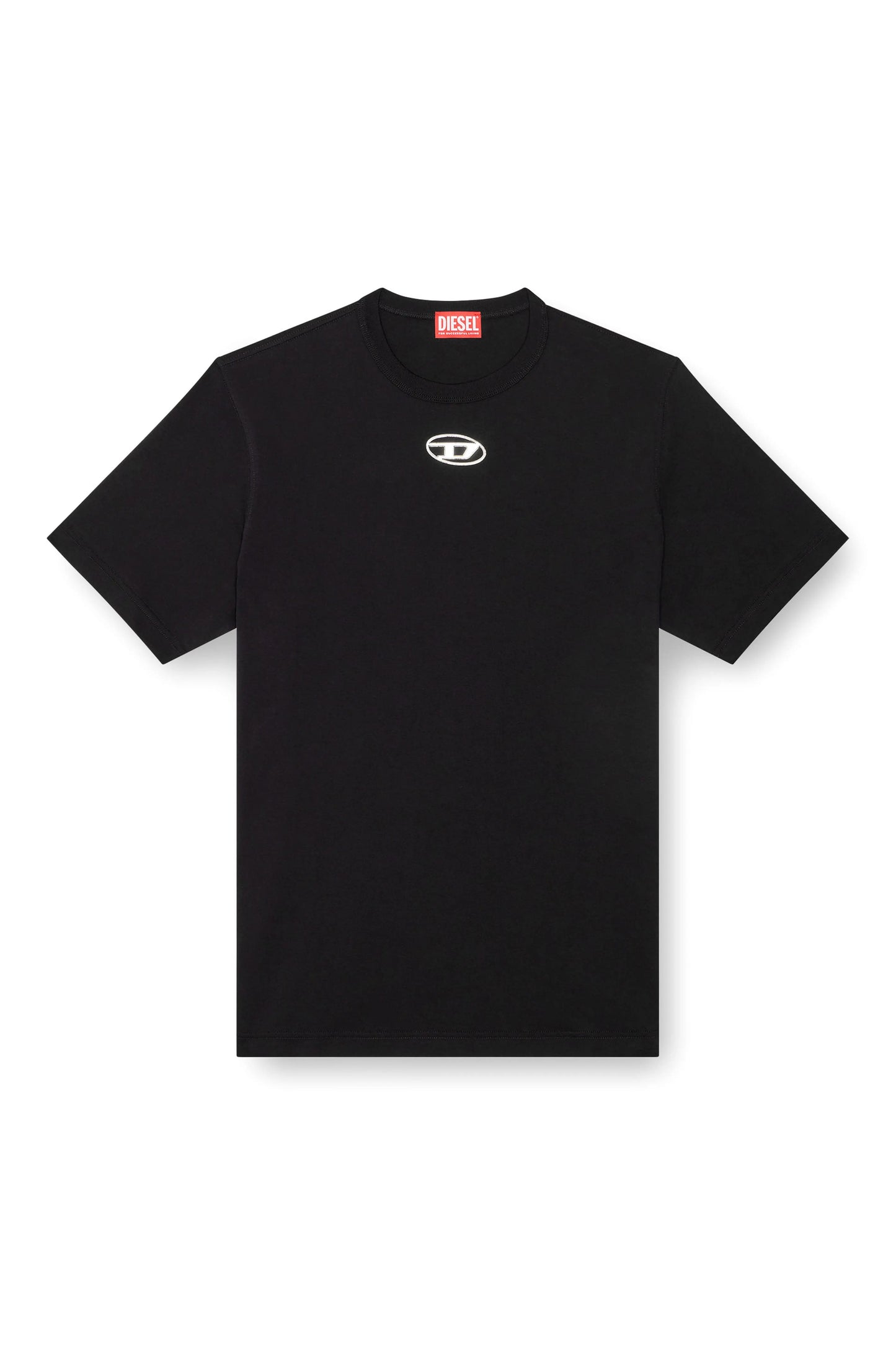 DIESEL — T-Shirt Metallic Oval D Logo em Algodão