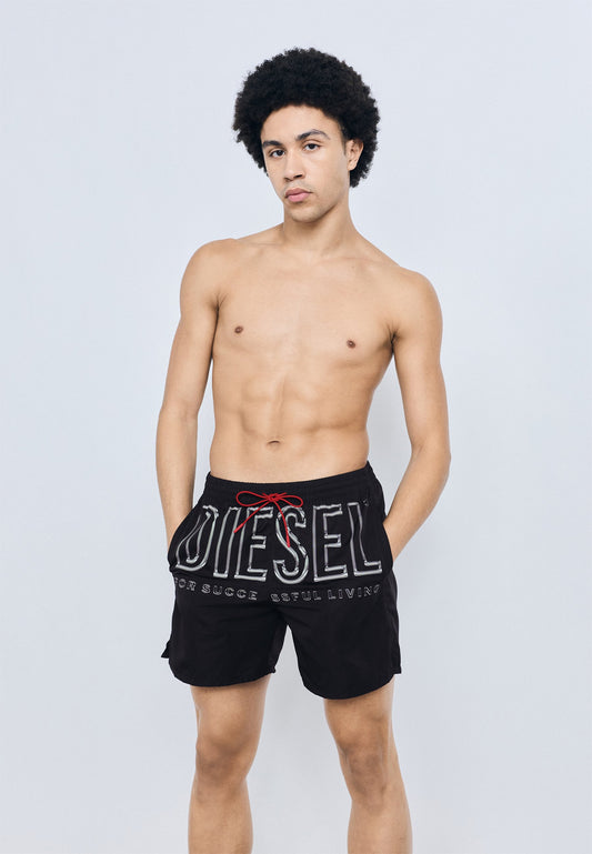 Diesel | SOCCER-41-D-CORE Calções de Banho Preto | Bolsos Laterais e Traseiro