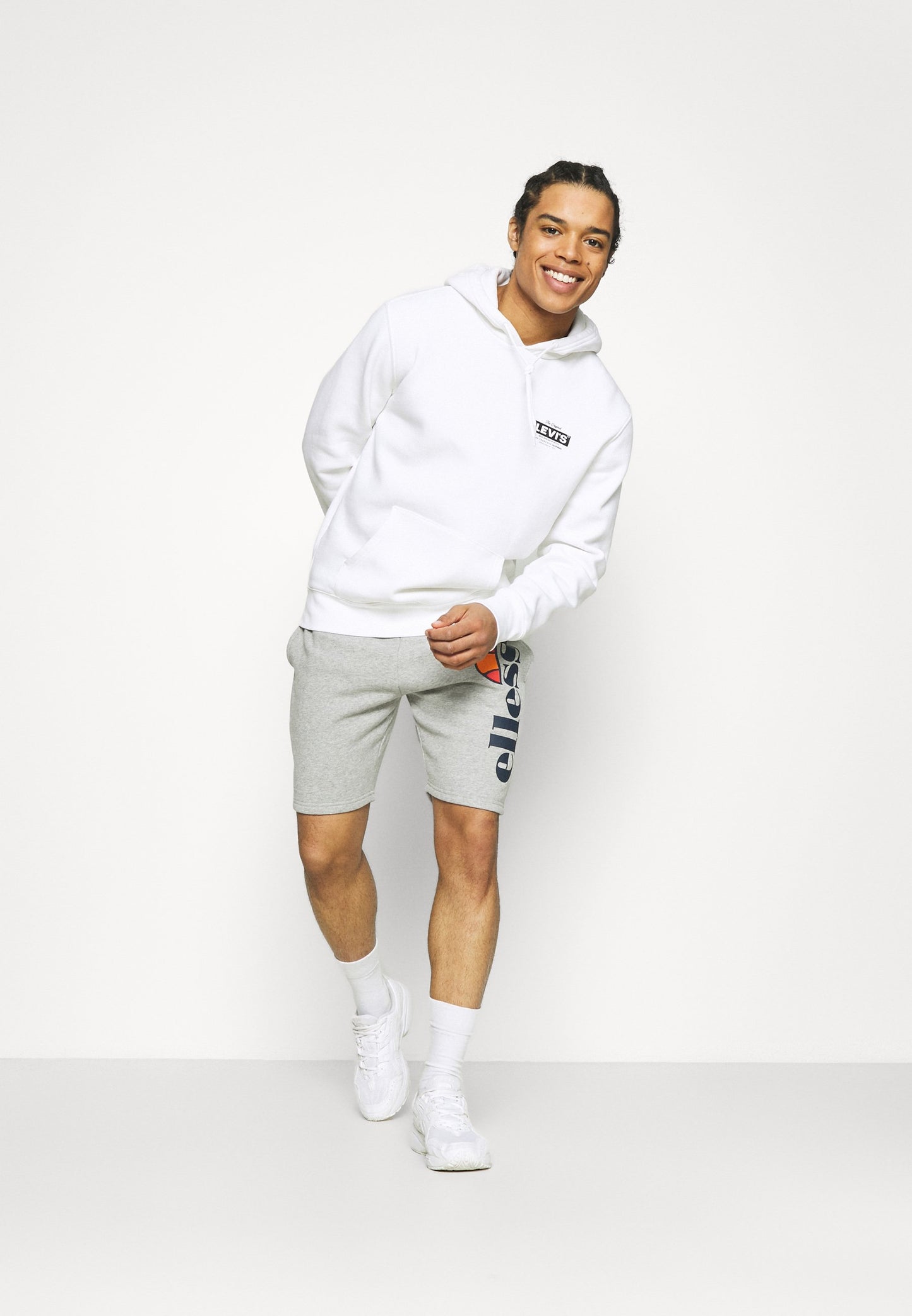 Ellesse | BOSSINI Calças de Fato de Treino Cinzento Mesclado | Algodão