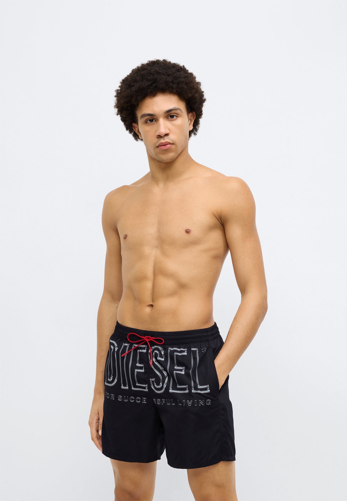 Diesel | SOCCER-41-D-CORE Calções de Banho Preto | Bolsos Laterais e Traseiro