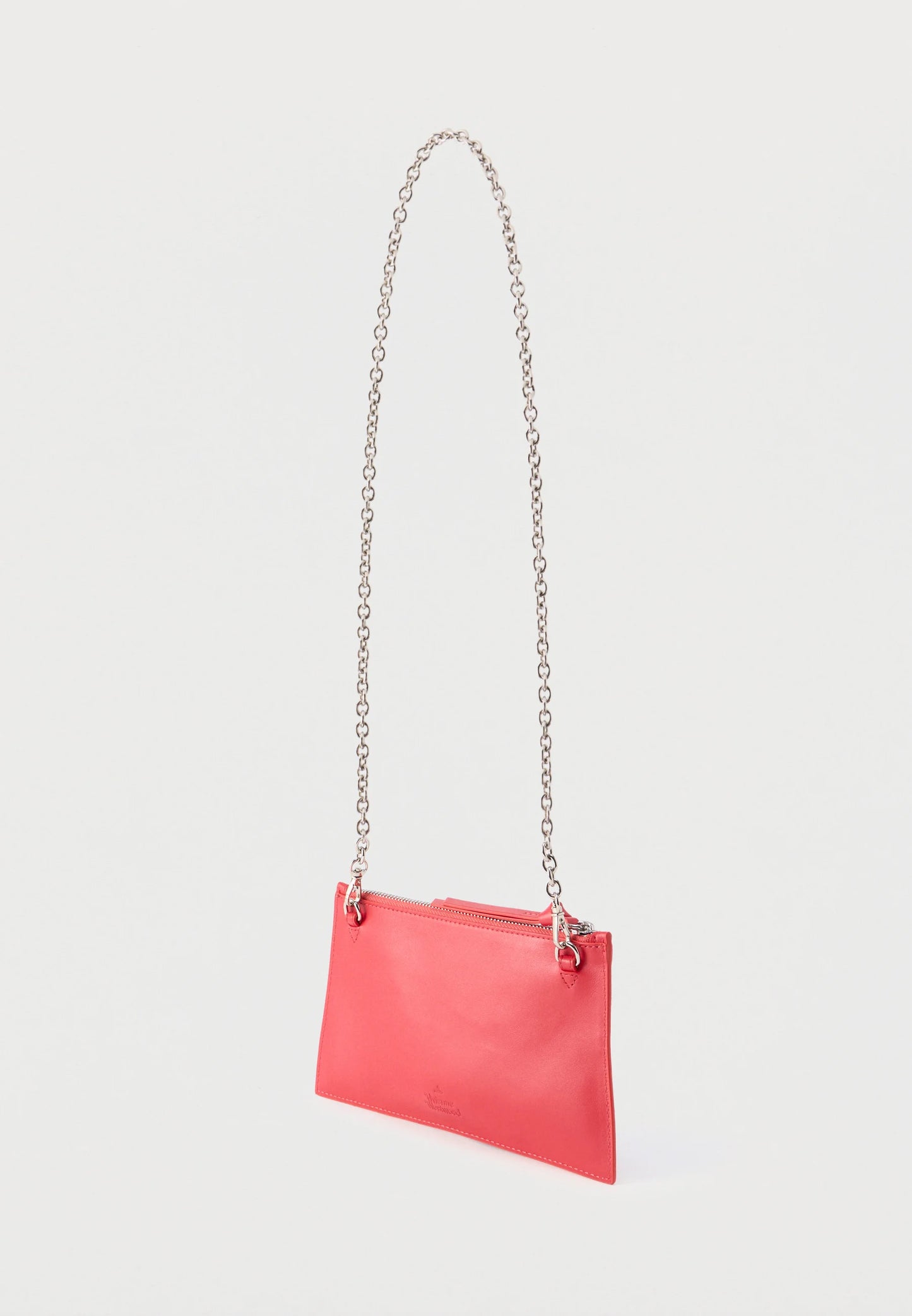 Vivienne Westwood | SMALL FLAT ZIP Carteira de Mão Rosa em Pele