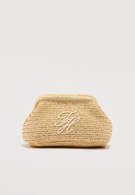 Tommy Hilfiger | RAFFIA TEXTURED LOGO CLUTCH Carteira de Mão Bege