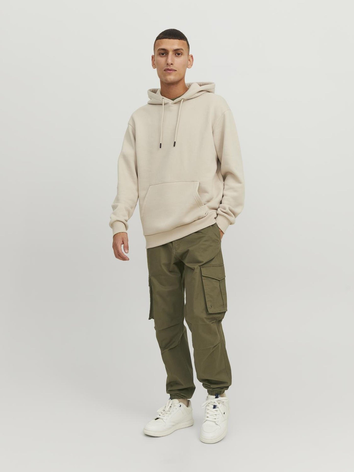Jack & Jones | JPSTKANE NOAH CUFFED Calças Cargo Verde Oliva | Algodão