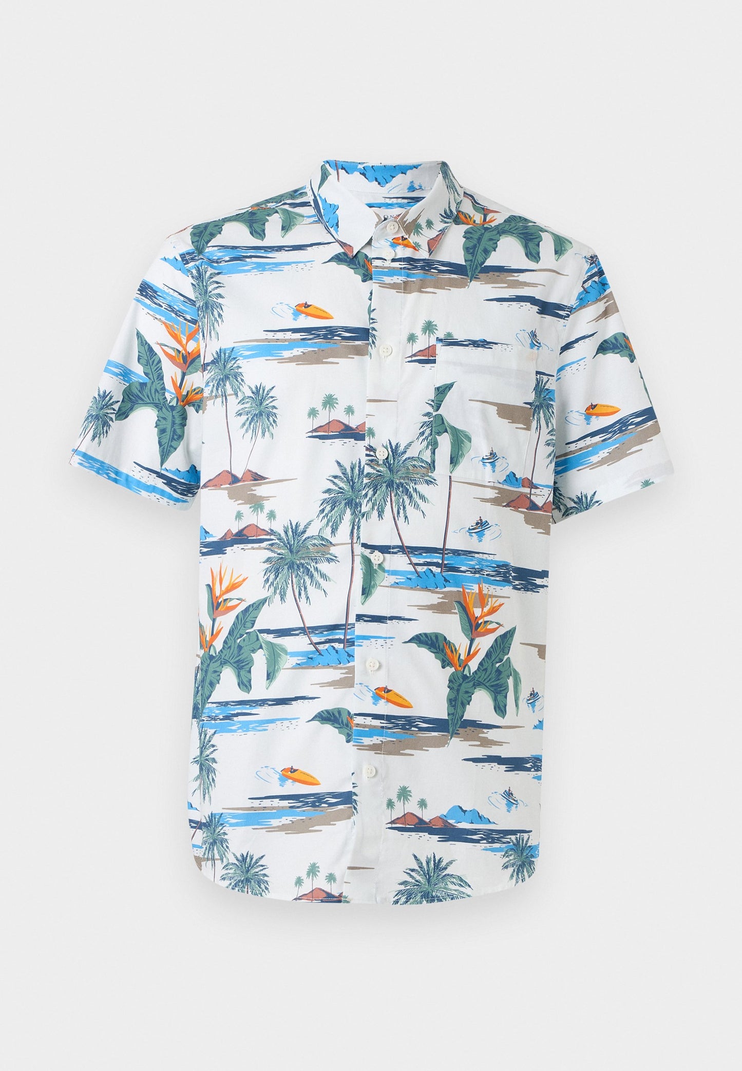 Pier One | Camisa Off White Estampada Semitransparente Algodão