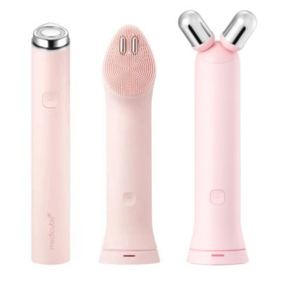 Medicube Age Booster Pro Mini Plus — Kit Completo com Cabeça de Limpeza & V Roller | Rosa